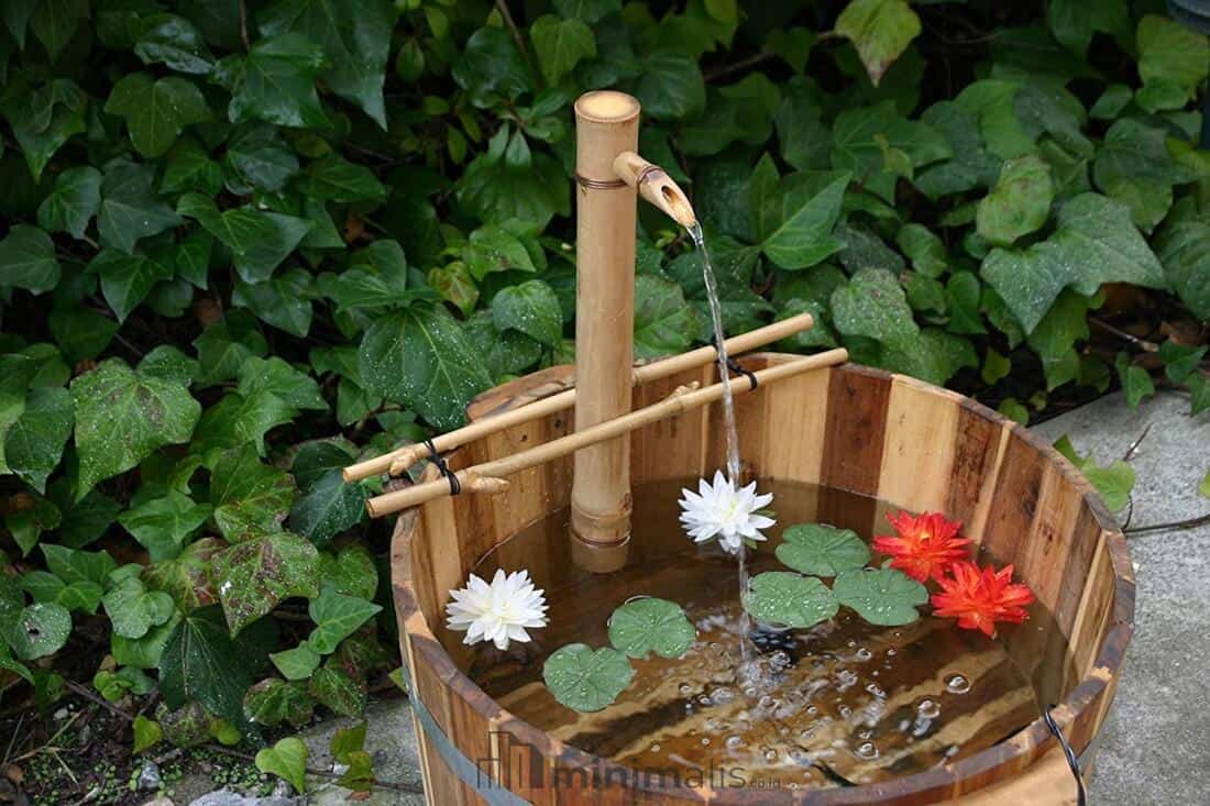 air mancur bambu gaya zen