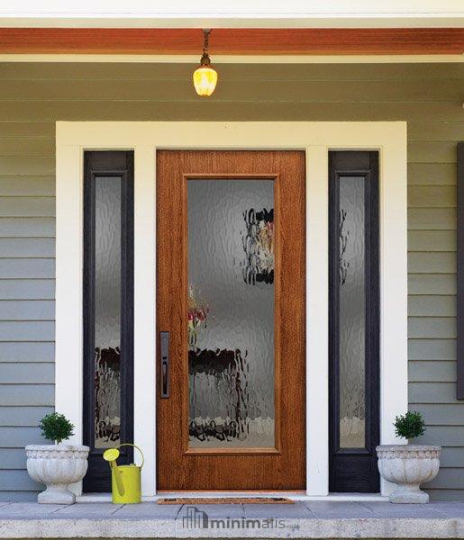pintu kayu kaca minimalis