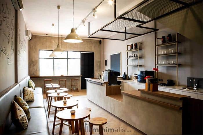 interior cafe ruko minimalis modern