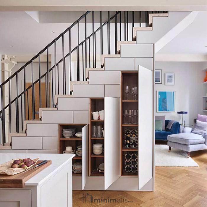 desain lemari bawah tangga minimalis