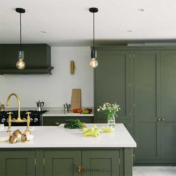 inspirasi dapur minimalis warna hijau