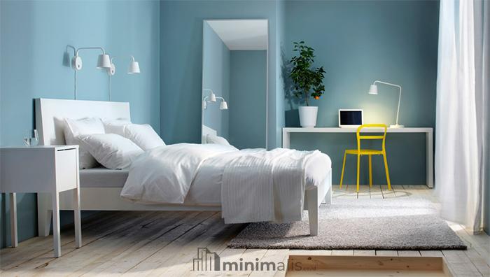 inspirasi kamar tidur warna biru