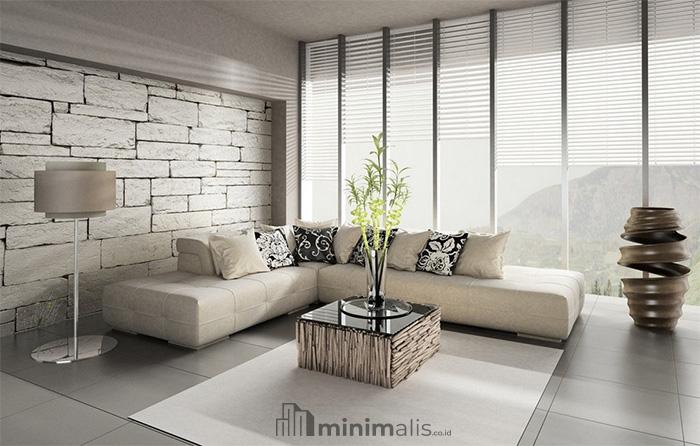 inspirasi ruang tamu dengan wallpaper