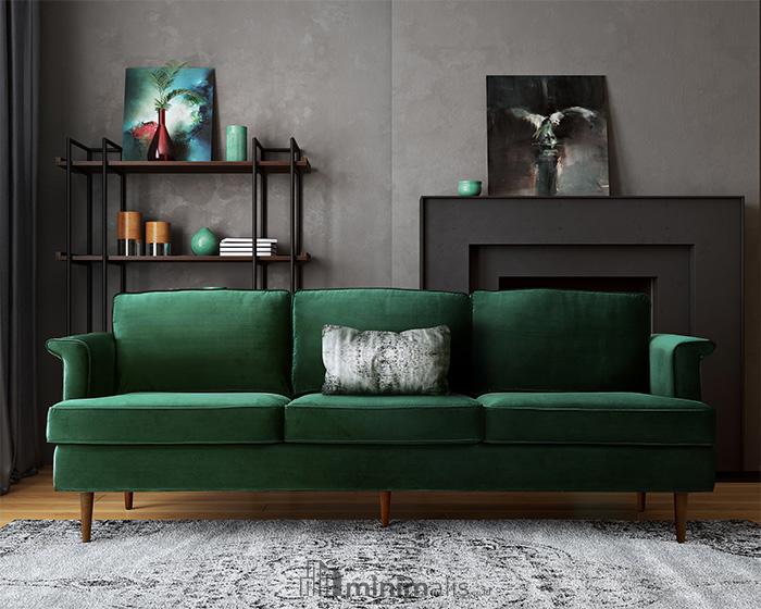 desain sofa minimalis warna hijau