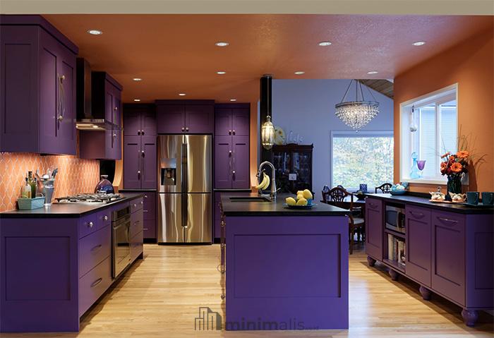 gambar dapur minimalis warna ungu