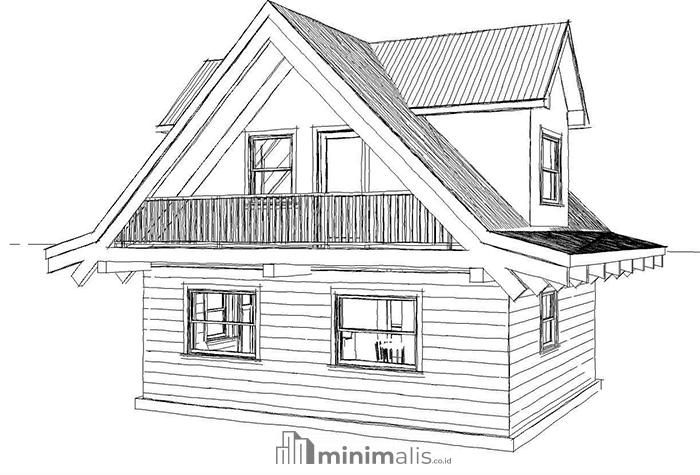 gambar sketsa rumah sederhana