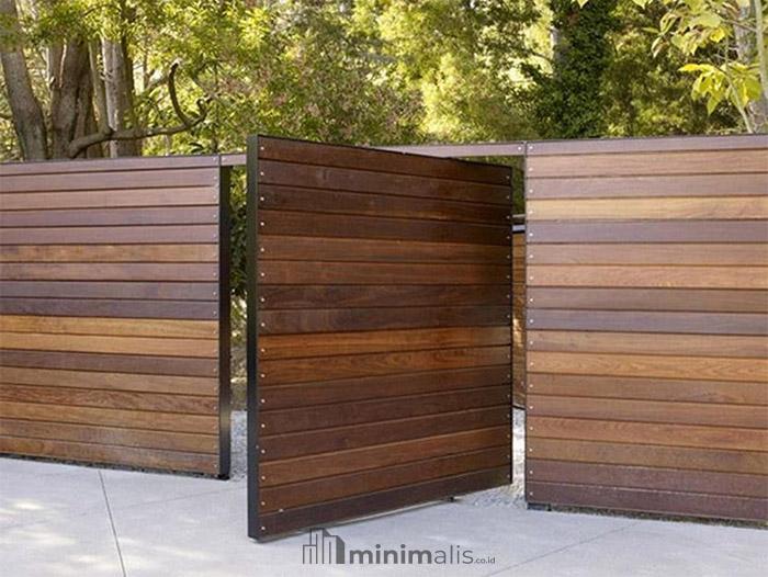 harga pagar kayu minimalis modern