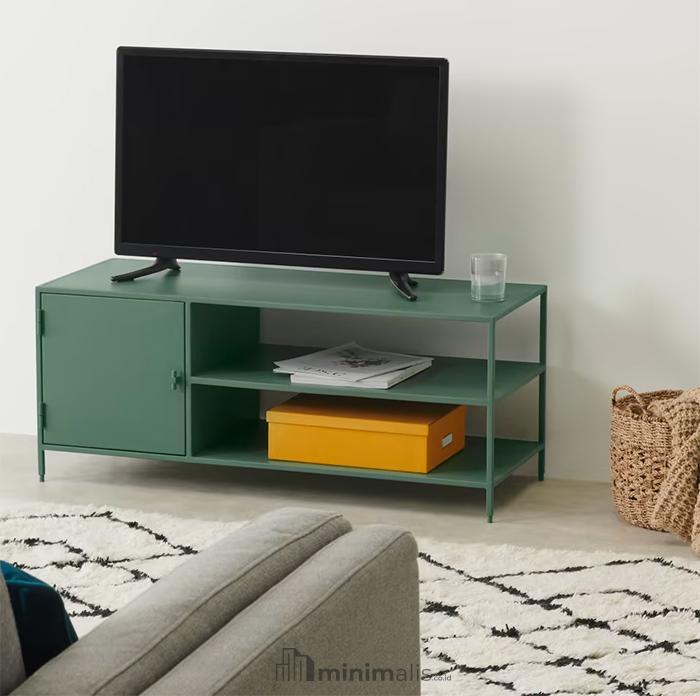 lemari tv minimalis warna hijau