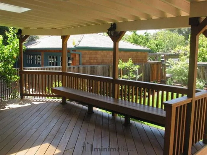pagar kayu minimalis teras rumah