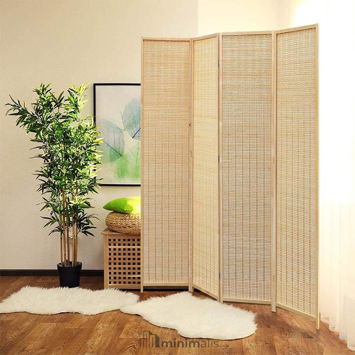sekat ruangan dari bambu