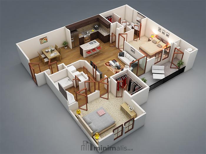 sketsa rumah minimalis 2 kamar