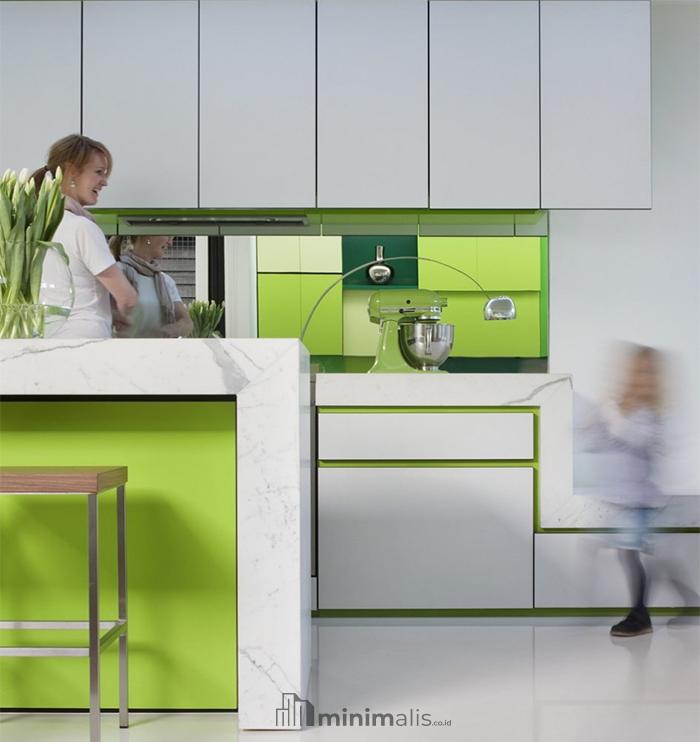 desain dapur hijau sederhana