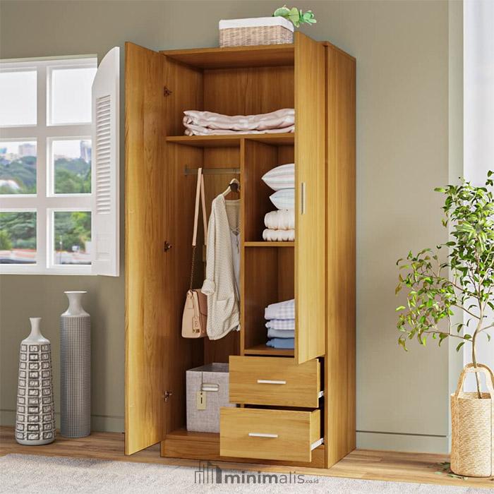 lemari kayu minimalis 2 pintu
