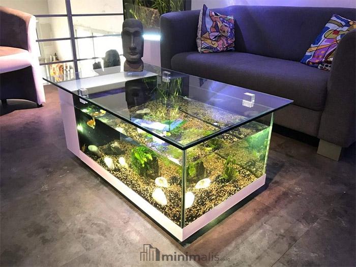 meja aquarium minimalis