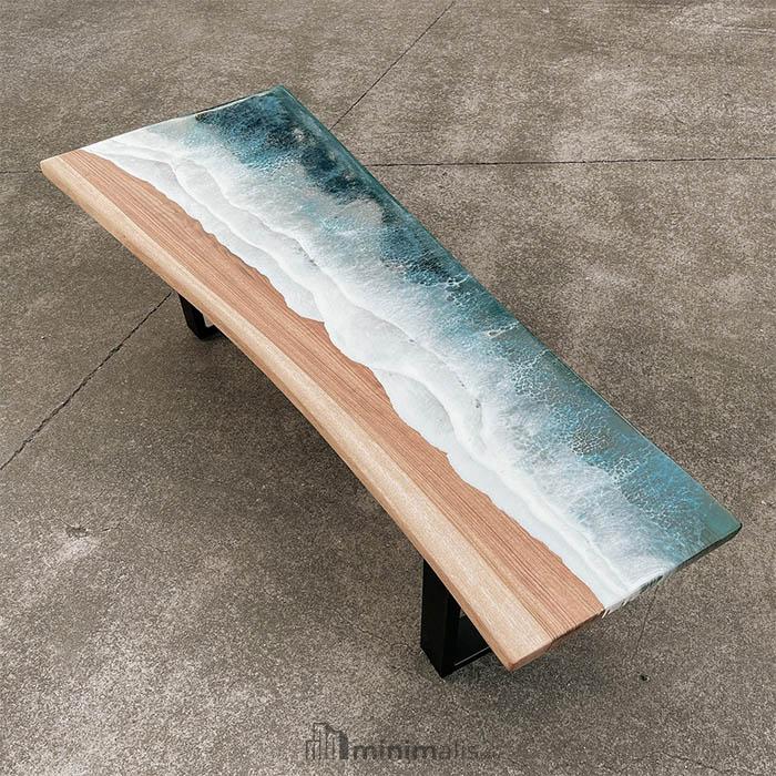 meja kayu resin