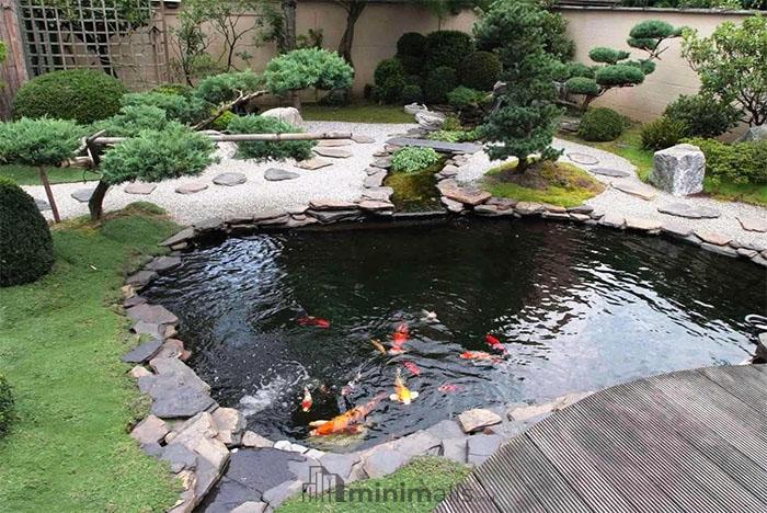 model kolam ikan batu alam