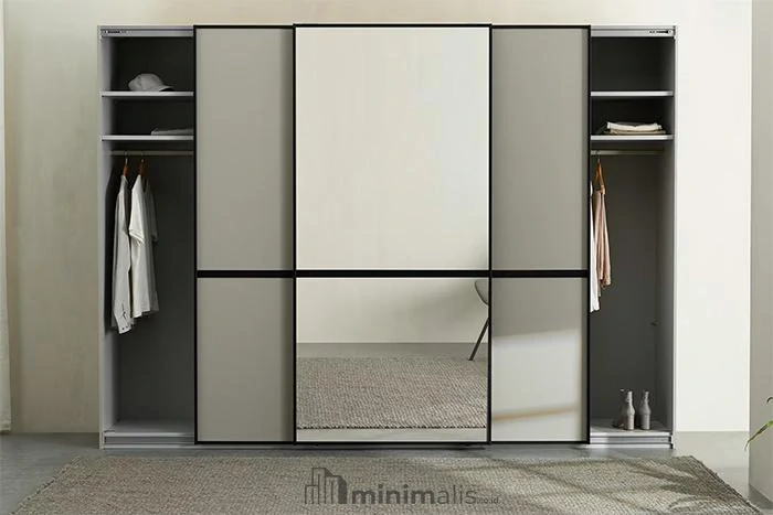 contoh desain lemari pakaian 3 pintu